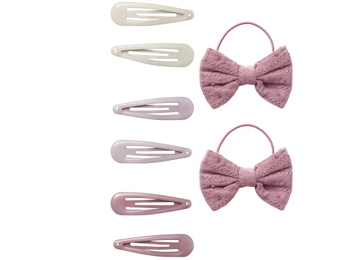 Lil Atelier nostalgia rose/turtledove/violet ice håraccessories (8-pack)